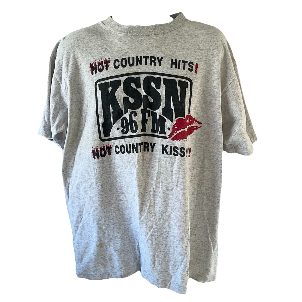 VTG 90s Single Stitch Alore T-Shirt XL Arkansas Radio Station KSSN Hot Country